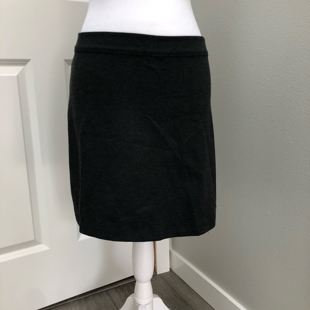 MAX STUDIO JERSEY KNIT ABOVE THE KNEE PENCIL SKIRT CHARCOAL XS
